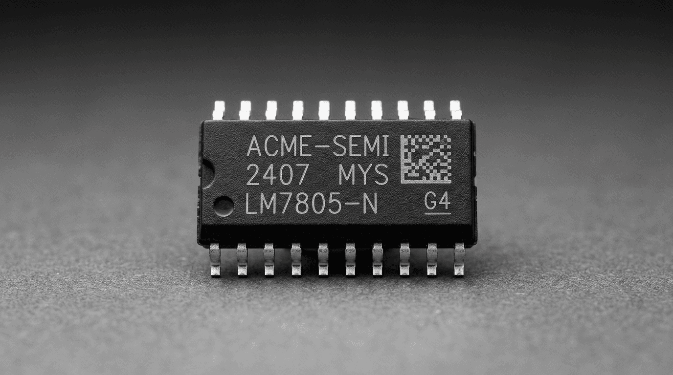 Laser-marked IC package with lot code and data matrix